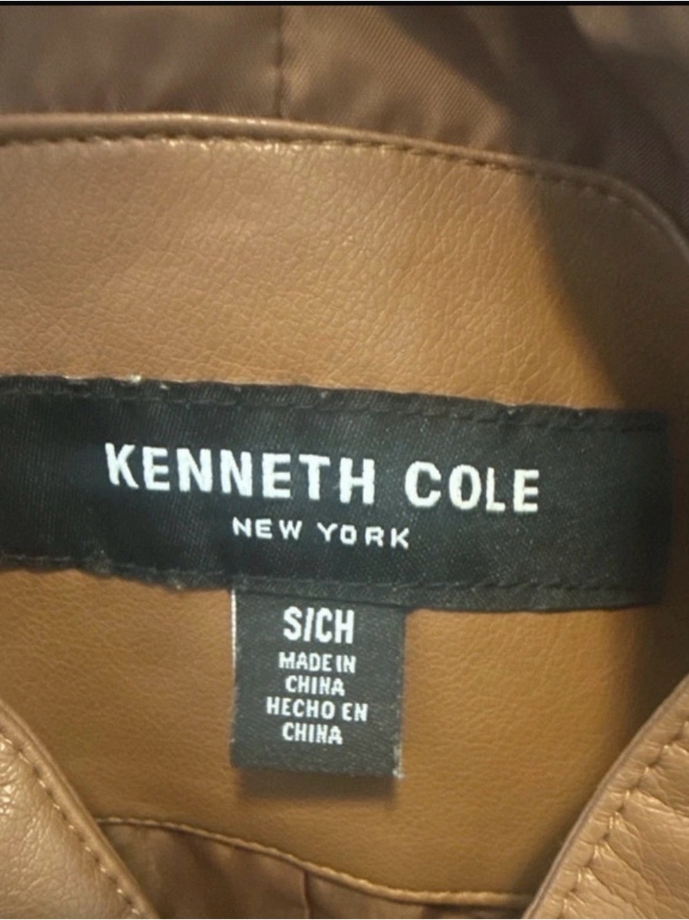 Kenneth Cole Women's Brown Leather Bomber Jacket - Picture 2 of 4